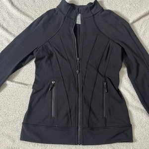 Ivivva Girls Track Jacket 14 Lululemon Hooded Full Zipper Black Athletic Stretch - Picture 1 of 7