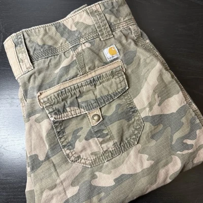 Pantalones Cortos Carhartt Mujer 6 31x7 Camuflaje Camuflaje Ripstop Aire Libre Trabajo Campamento Corte Foto 1 de 4