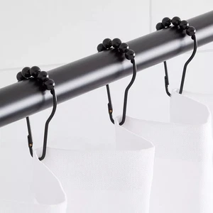 Signature Hardware Rollball Duschvorhangringe - 12er Set - Mattschwarz - Bild 1 von 2