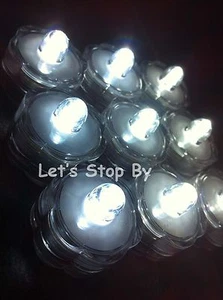 1 Blanco SUMERGIBLE IMPERMEABLE Decoración Floral Fuente Estanque Baterías Luz LED - Imagen 1 de 2