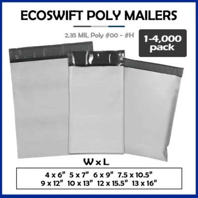 FORZASUPPLY Poly Mailers 2.35 MIL Envelopes Shipping Mailing Bags 1000, 500+ More Sizes