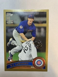 2011 Topps Update Rare Gold Border /2011 DJ LEMAHIEU RC #US205 Cubs Yankees - Picture 1 of 2