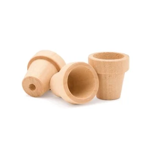 Small Wooden Flower Pot 1-9/16-inch x 1-1/2-inch Pack of 24 Wood Craft Flower... - Picture 1 of 9