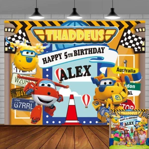 Super Wings Personalisiert Individuell Banner Hintergrund Party Deko Geburtstag Geschenk - Bild 1 von 6