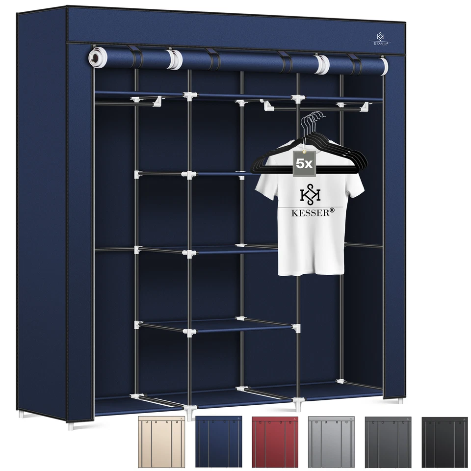 KESSER® Stoff Kleiderschrank Faltschrank Garderobe Stoffschrank Camping Schrank - Bild 1 von 1