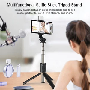 Selfie Stick Tripod Stand w/  & Fill  fr Group Photo B7I2 - Photo 1 sur 12