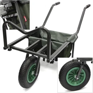 Carp Fishing Barrow Big Wheel & Steel Adjustable Body Built In Tackle Bag Area - Picture 1 of 12