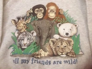 Las Vegas Kids Boy Youth Sz Small Gray Animals Graphic Pullover Sweater NWOT - Picture 1 of 4