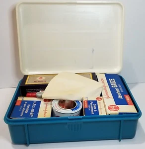 Johnson And Johnson First Aid Auto Kit 1960s w Original Contents Vintage - Picture 1 of 8