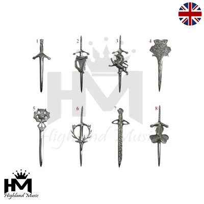 HM Scottish Kilt Pin versch. Design/Kilt Pin verchromt 4"/Highland Kilt Pin