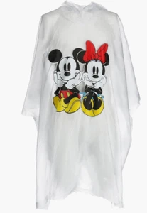 Youth Mickey Minnie Sitting Family Rain Poncho Raincoat Keep Dry Clear - Picture 1 of 2