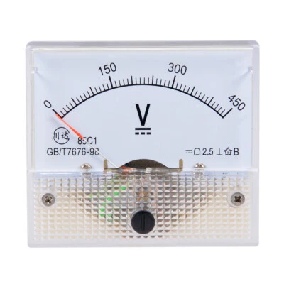 DC 0-450V Analoganzeige Voltmeter Spannung Messgerät 85C1 2,5% Fehlergrenze - Bild 1 von 4