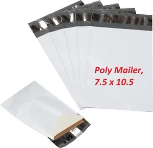 100 pcs 7.5x10" White Poly Mailers Shipping Bags Envelopes Packaging Premium Bag - Picture 1 of 9