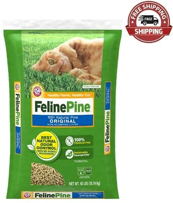 Pino felino original 100 % natural pino no aglomerado arena para gatos 40 lb, aroma fresco Foto 1 de 4