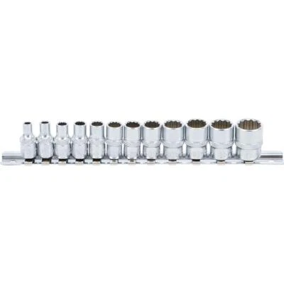 SET OF 12 12 SOCKETS BGS SHORT, INCH, IMPERIAL SQUARE 1/4 - Image 1 of 4