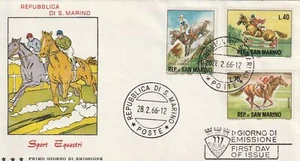 1966 FDC Three Stars San Marino Sport Equestrian MF81810 - Picture 1 of 1