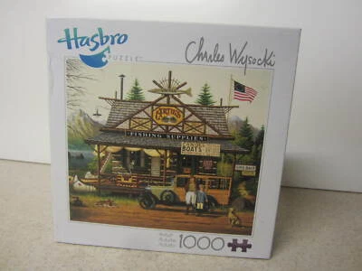 NEW SEALED CHARLES WYSOCKI 2011 HASBRO  MB 1000 PIECE PUZZLE PROUD LITTLE ANGLER - Image 1 of 4