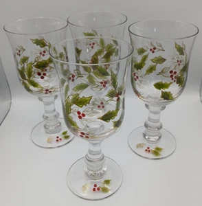 Canterbury Set Of 4 Beautiful Holiday Stemmed Goblets - Picture 1 of 6