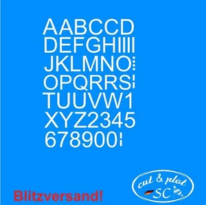 Aufkleber Zahlen / Buchstaben 50mm Farbe: weiß SC145 - Bild 1 von 1