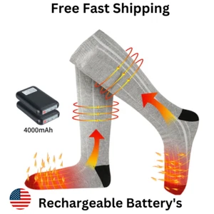 Calcetines térmicos para hombre mujer 4000 mAh calcetín térmico eléctrico recargable - Imagen 1 de 14