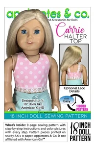 18 Inch Doll Pattern | Carrie Halter Top Fits 18" Dolls such as American Girl - Picture 1 of 7
