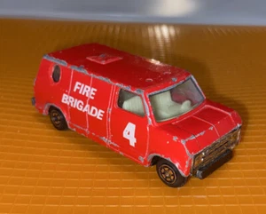 Vintage Yat Ming Feuerwehr rot Econoline Druckguss Van Ford selten #4 Original ++ - Bild 1 von 7