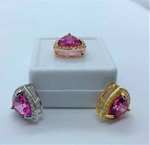 2,2 Ct zertifizierte Himbeer beheizte Rubinanhänger in 18 Karat vergoldet Sterling - Bild 1 von 12