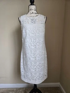 Lauren Ralph Lauren white lace mini dress sleeveless womens 10 - Picture 1 of 12
