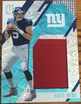 2017 Panini Unparalleled Rookie Stitches Jerseys TEAL Davis Webb RS-DW #’d 13/25 - Image 1 of 2