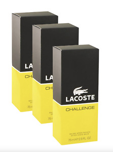 3x Lacoste Challenge Aftershave balm for Men 75ml