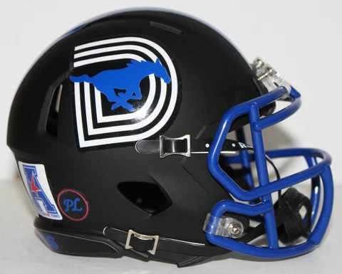 2022 SMU Southern Methodist Mustangs Custom Riddell Mini Helmet vs Houston Cover