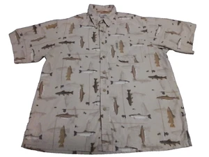 Columbia River Lodge Mens XL Shirt Fly Fishing Button DN Short Sleeve Pike Bass - Picture 1 of 8
