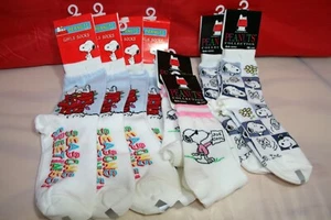PEANUTS SNOOPY GIRLS' SOCKS SET OF 11 PAIRS SIZE 6-8 1/2 NIP - Picture 1 of 4