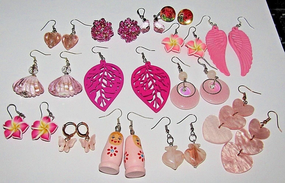 Huge choice of PINK earrings from Wood Maruno Shamballa crystal novelty Jade UK - Image 1 of 1