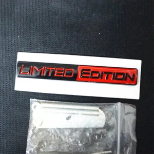 1x Glossy Black Red LIMITED EDITION Metal Front Grille Badge Emblem Engine Turbo - Foto 1 di 12