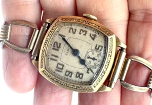 Rare 1932 Elgin Cushion Case Original Dial 14K Gold Filled Manual Wind RUNS - Picture 1 of 14