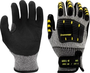 ☀️ Guanti da lavoro resistenti al taglio Ironwear A6 TPR dita imbottite impugnatura palmo taglia 9/L - Foto 1 di 7