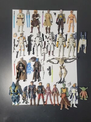 Star Wars action figure lot x22 figures 3.75" from CLONE WARS 3D cartoon show - Image 1 of 4