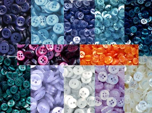 Small 11mm 18L Blue Clear Lilac Burgundy 2 & 4 Hole Shirt Buttons Craft (ML6) - Picture 1 of 12