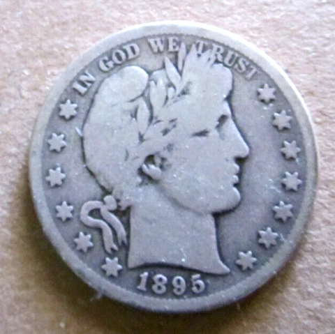 1895s Barber Half.  Good, problem free coin.  Original surfaces Cover