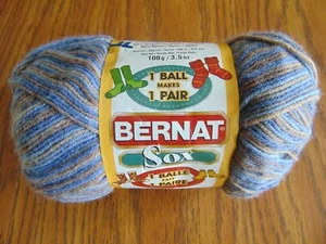 Hilo de calcetín de nailon y superlavado Bernat Sox 3,5 oz 425 yardas madeja 42117 denim boscoso - Imagen 1 de 7