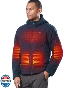 DEWBU Heated Jacket Polar Fleece with 12V Battery Pack Soft Fleec - Picture 1 of 5