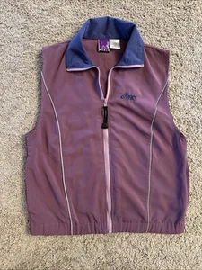 Vintage 90s ASICS Women Windbreaker Vest Full Zip Size Small Purple Pink - Picture 1 of 6