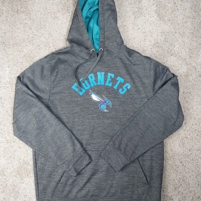 Moletom com capuz Charlotte Hornets Fanatics masculino grande cinza basquete NBA - Imagem 1 de 4