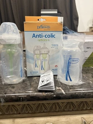 Dr. Brown's Options+ Anti-Colic Wide-Neck Baby Bottles 0m Level 1 - 9 oz, 2-Pack - Image 1 of 4