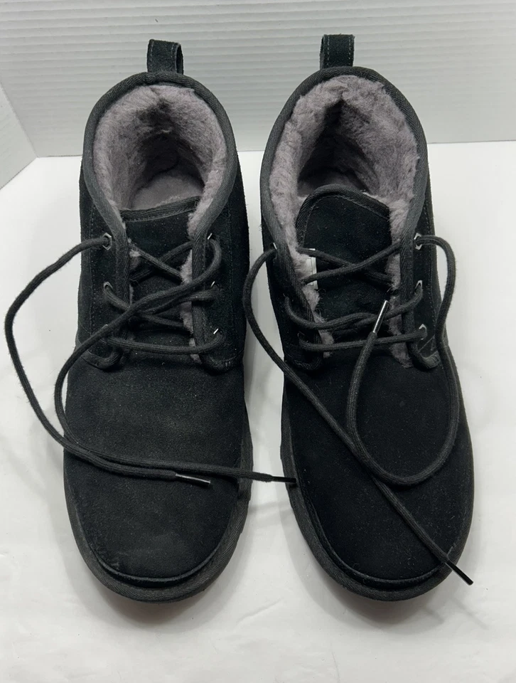 Ugg Neumel 尺码 13 男式黑色麂皮绒低 Chukka — 第 1/4 张图片