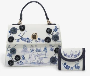 NEW! Disney Snow White and the Seven Dwarfs Tonal Floral Handbag & WALLET SET! - Picture 1 of 10