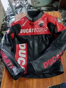 Ducati Fahrer Lederjacke Motorrad Racing Motorradfahren Bikerjacke - Bild 1 von 4