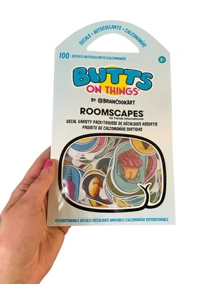 BRAND NEW Butts On Things - 100 Decal/Sticker Pack BUTTS Roomscapes Variety LOT - Image 1 of 3