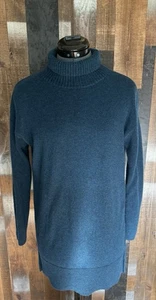 Ann Taylor 100% Kaschmir blau Rollkragen Pullover Tunika klein minimalistisch kuschelig - Bild 1 von 21